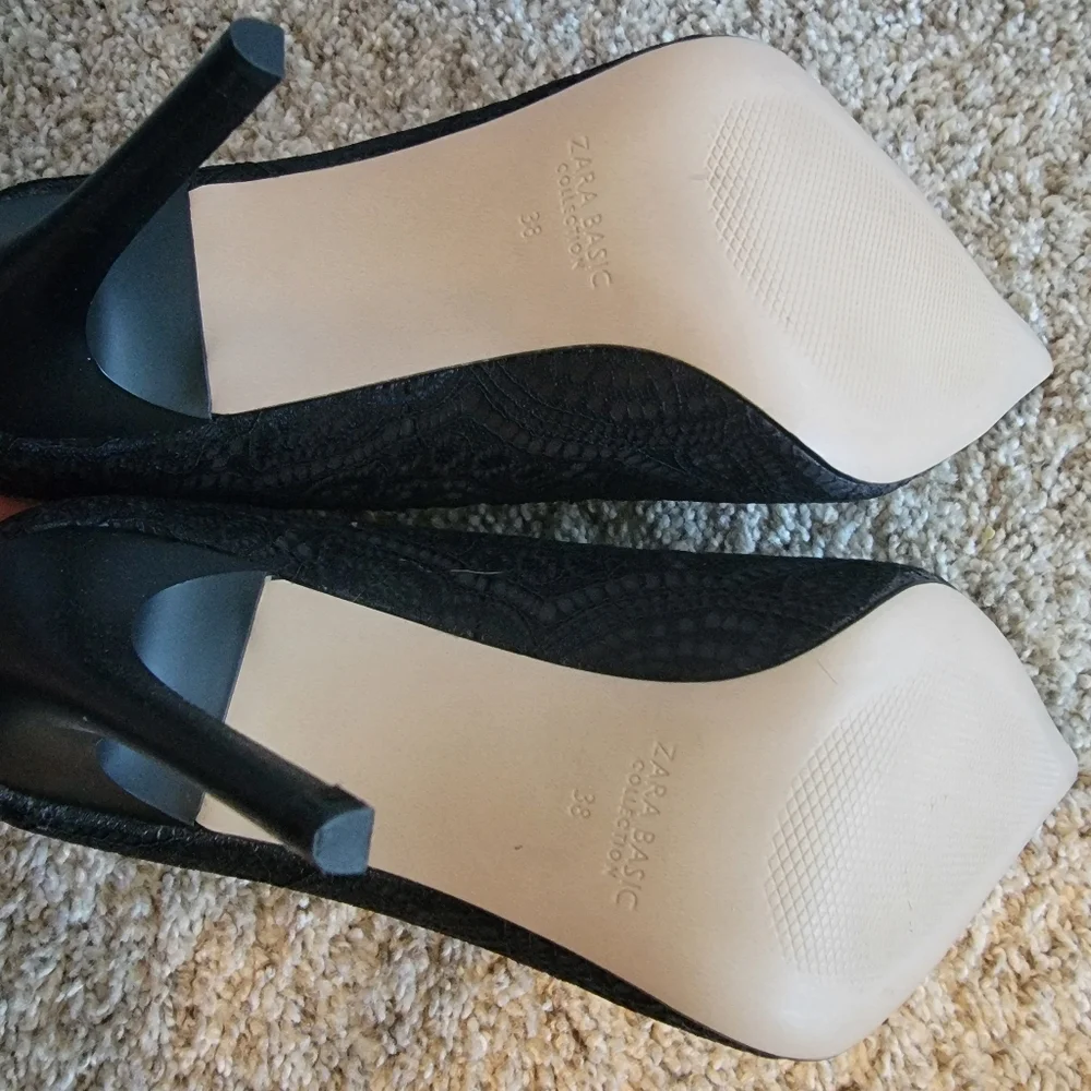 Zara Black Lace Heels - Picture 2 of 3